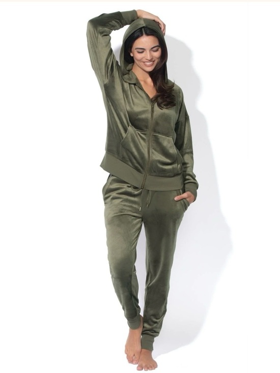 Felina Other - Felina Velour Hoodie & Jogger Set Olive Green Women S Jogging Suit Sleepwear NWT